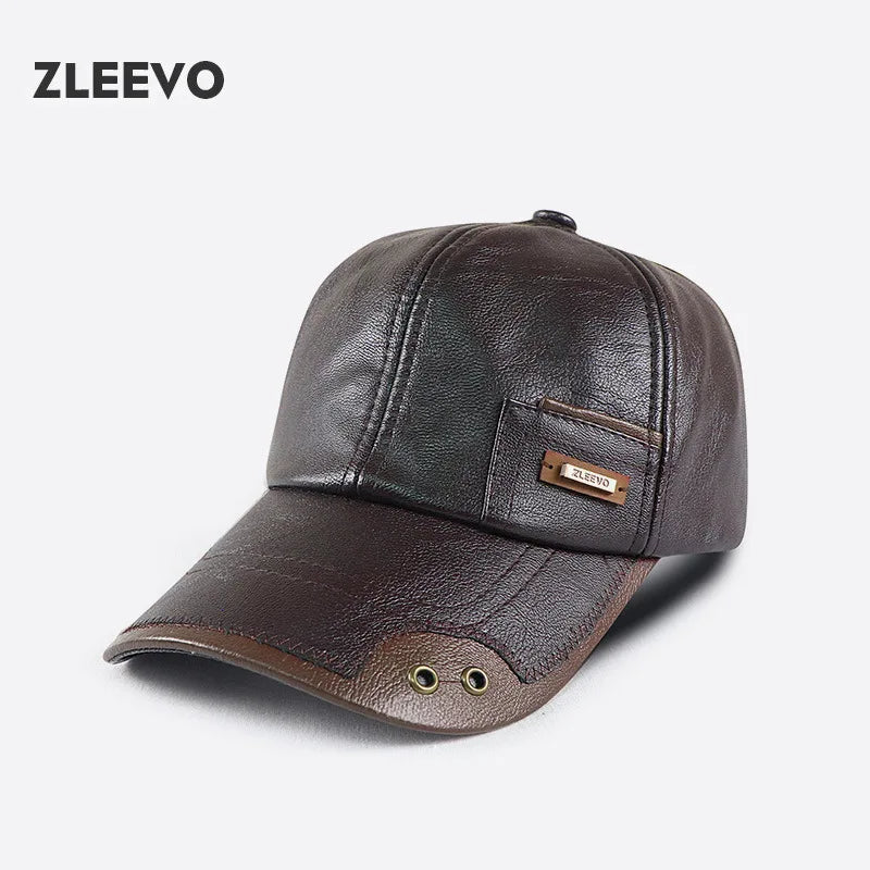 PU Leather Stitched Baseball Cap