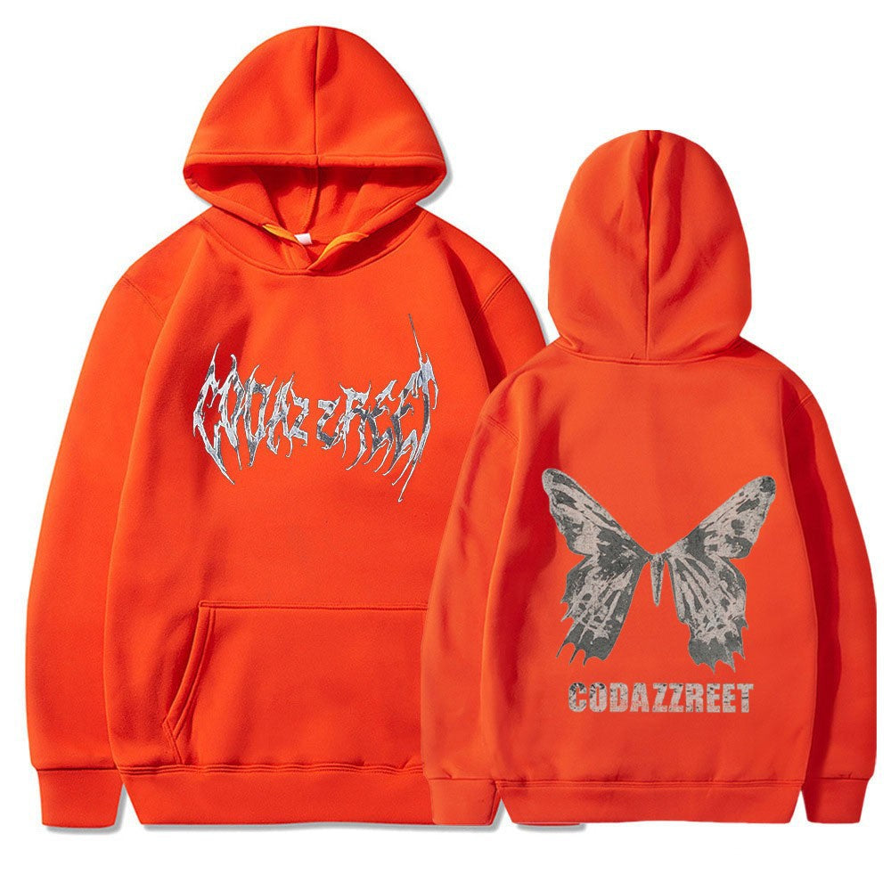 Hooded Sweatshirt for Men and Women, Couple Style, Hip-hop Butterfly Design