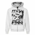 Print Long Faux Fur Hooded Zip-Up Hoodie for Men