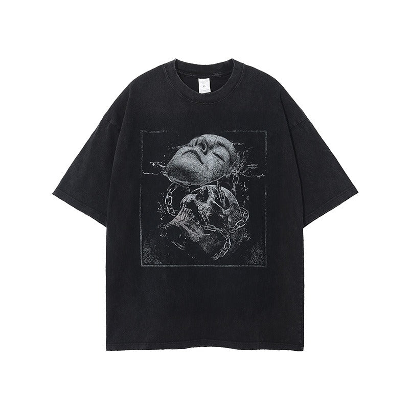 Washed Skull Print T-Shirt