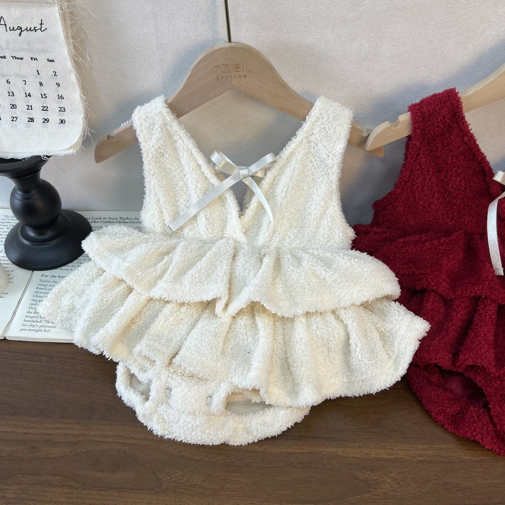 Female Treasure Sweet Bow Strap Climbing Dress