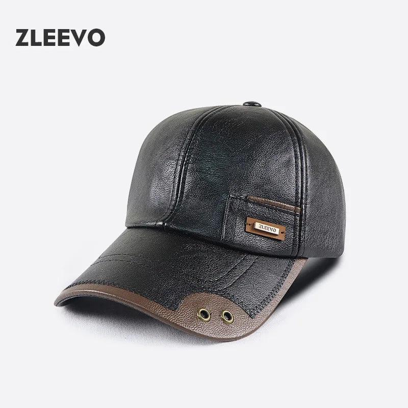 PU Leather Stitched Baseball Cap
