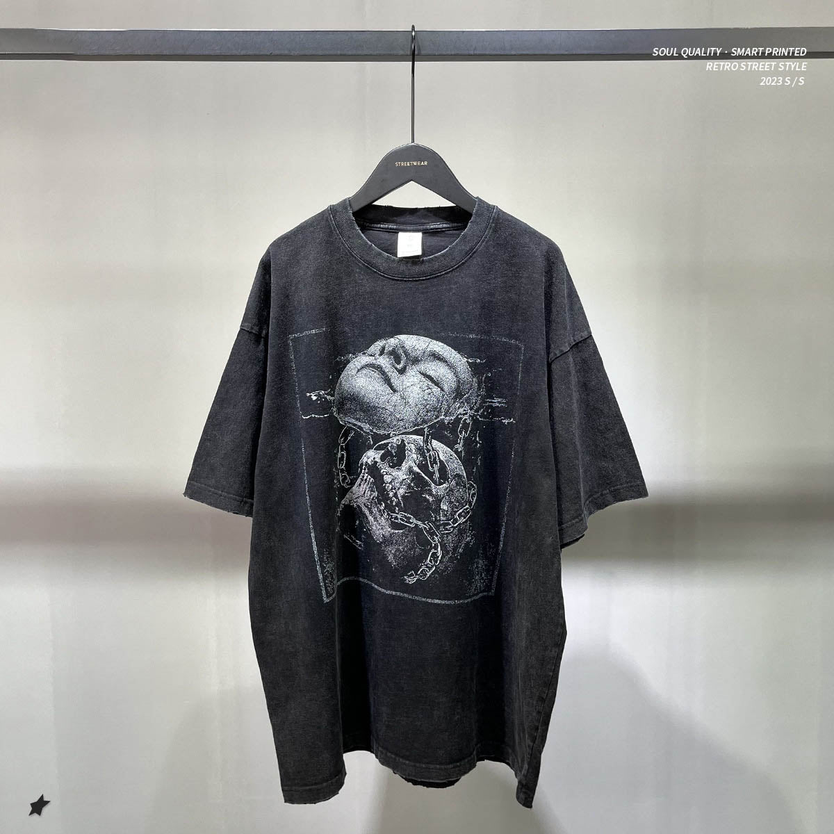 Washed Skull Print T-Shirt