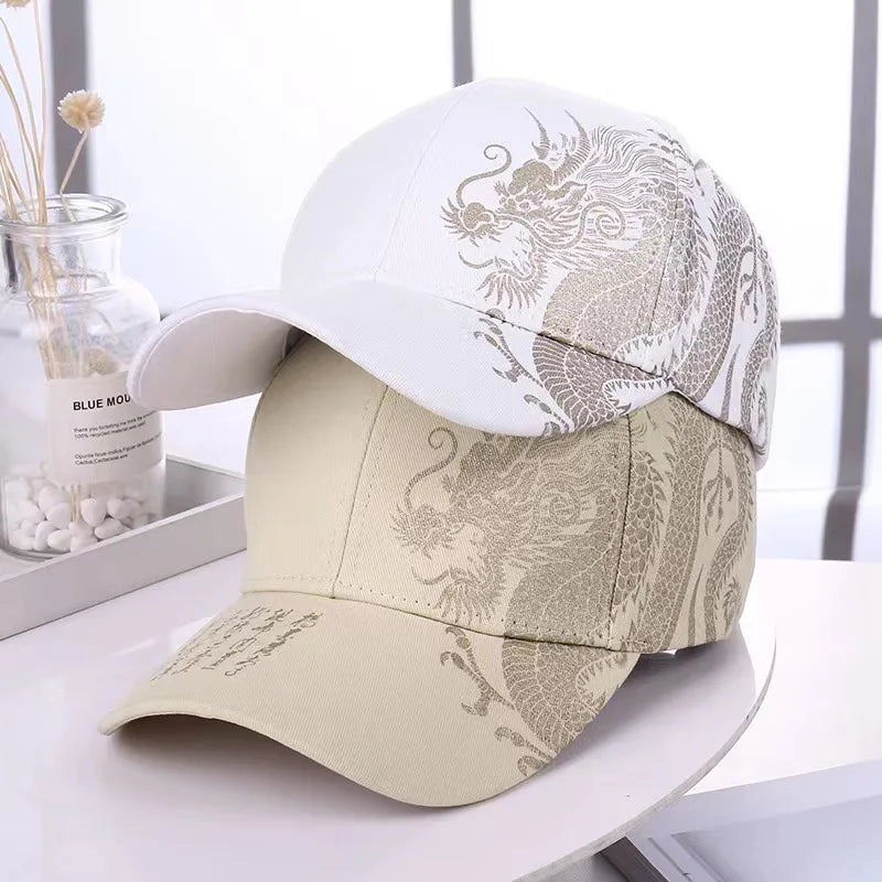Chinese Dragon Print Baseball Cap