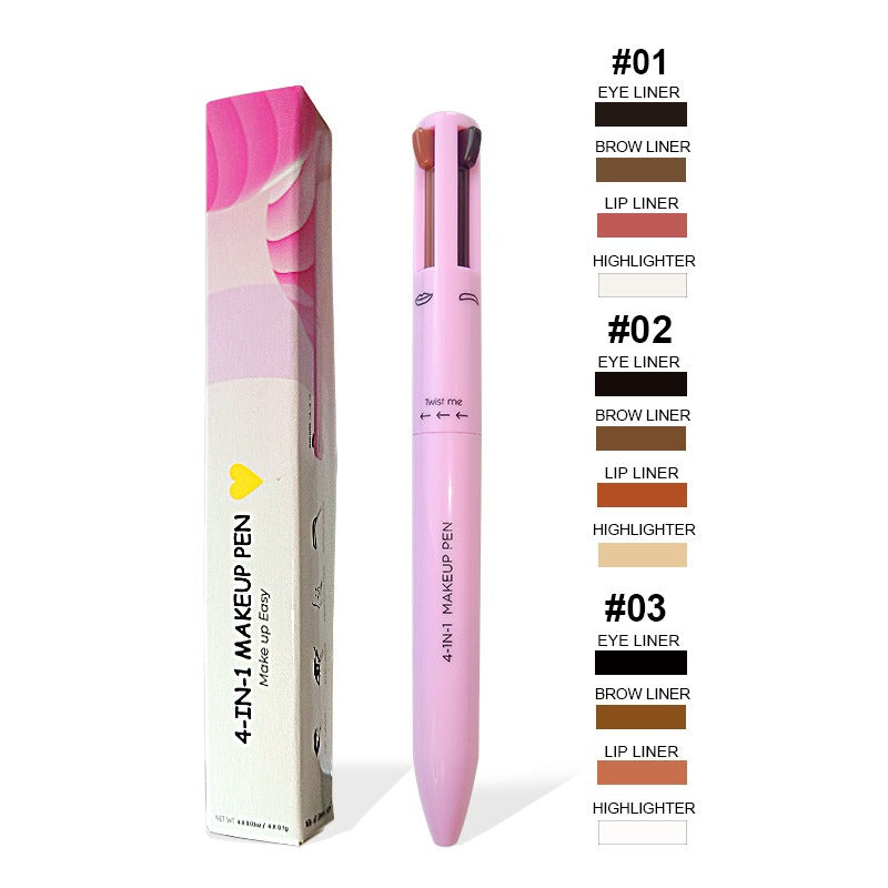 4-in-1 Waterproof Eyebrow Pencil & Eyeliner Highlighter Stick