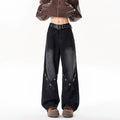 Relaxed Straight Leg Jeans Men Long Pants