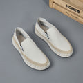 Handmade leather sewn massage shoe toe layer cowhide casual fisherman one foot men's shoes