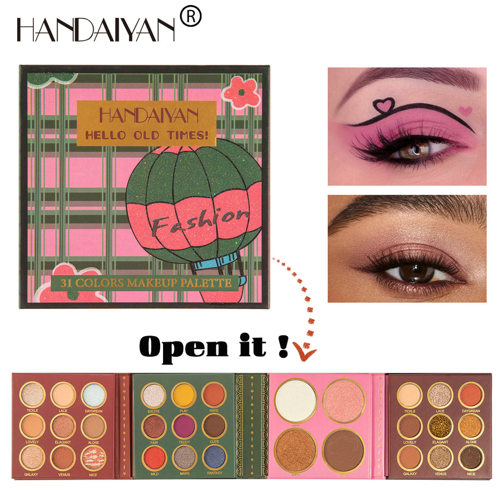 HANDAIYAN 31-Color Eyeshadow, Blush & Highlighter Makeup Set