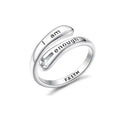 I am enough hollow cross ring with adjustable opening