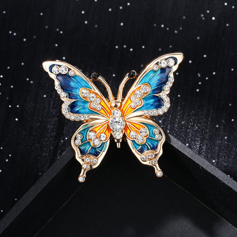 Enamel painted butterfly brooch