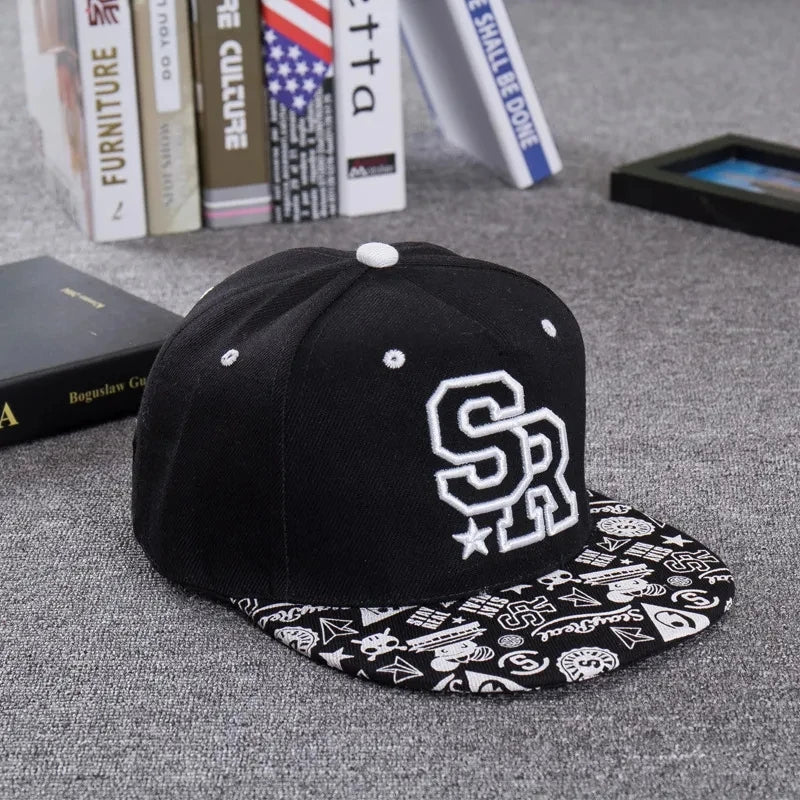 SR Embroidered Flat Brim Cap