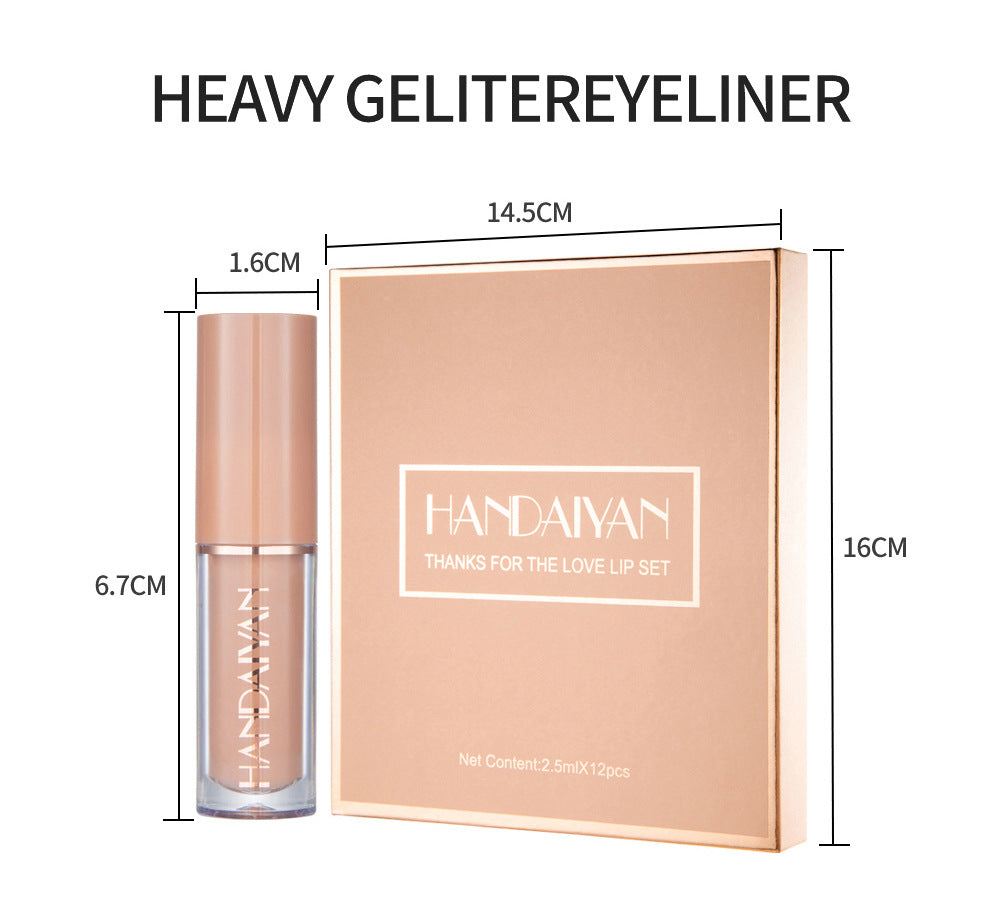 HANDAIYAN 12-Color Liquid Lipstick Set