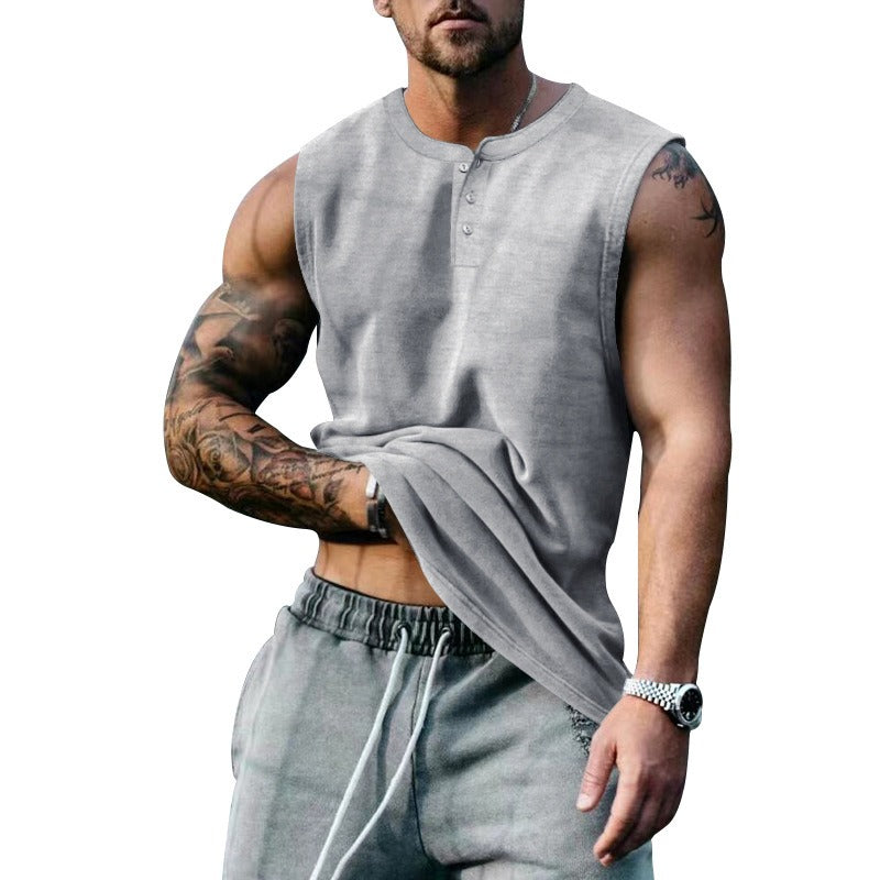 Button-Up Sleeveless Basketball Tank