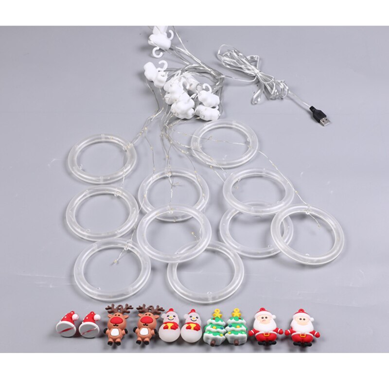Merry Christmas Santa Claus LED Curtain Light Christma Decorations for Home Christmas Tree Decorations Xmas Natale New Year