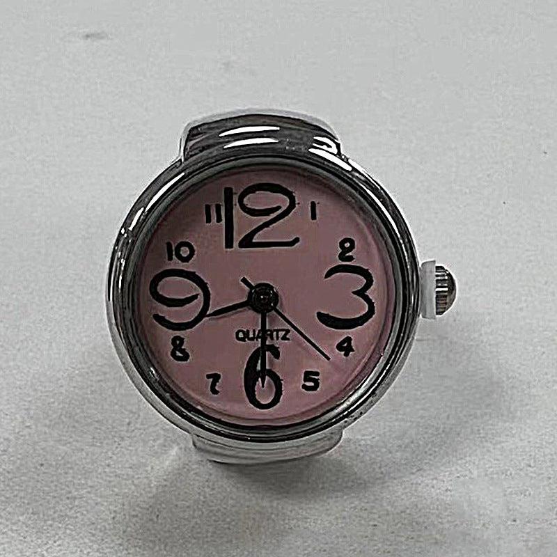 Fashionable Silver Flower Ring Watch with Large Numbers, Stylish and Unique Decorative Watch for Students, Wholesale