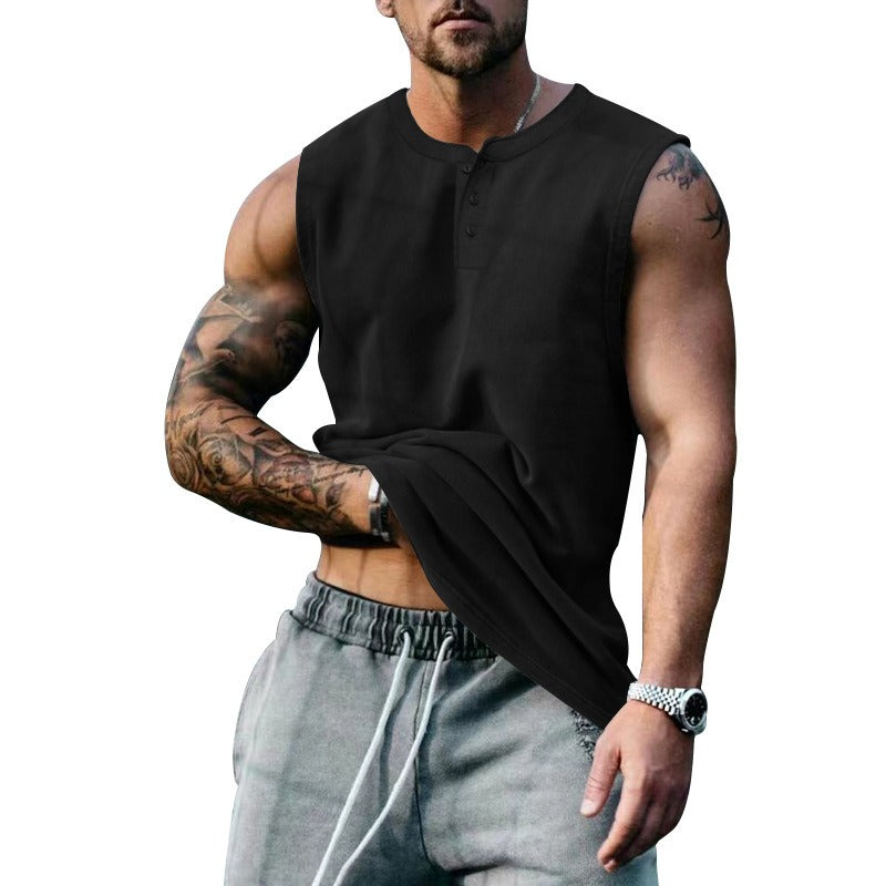 Button-Up Sleeveless Basketball Tank