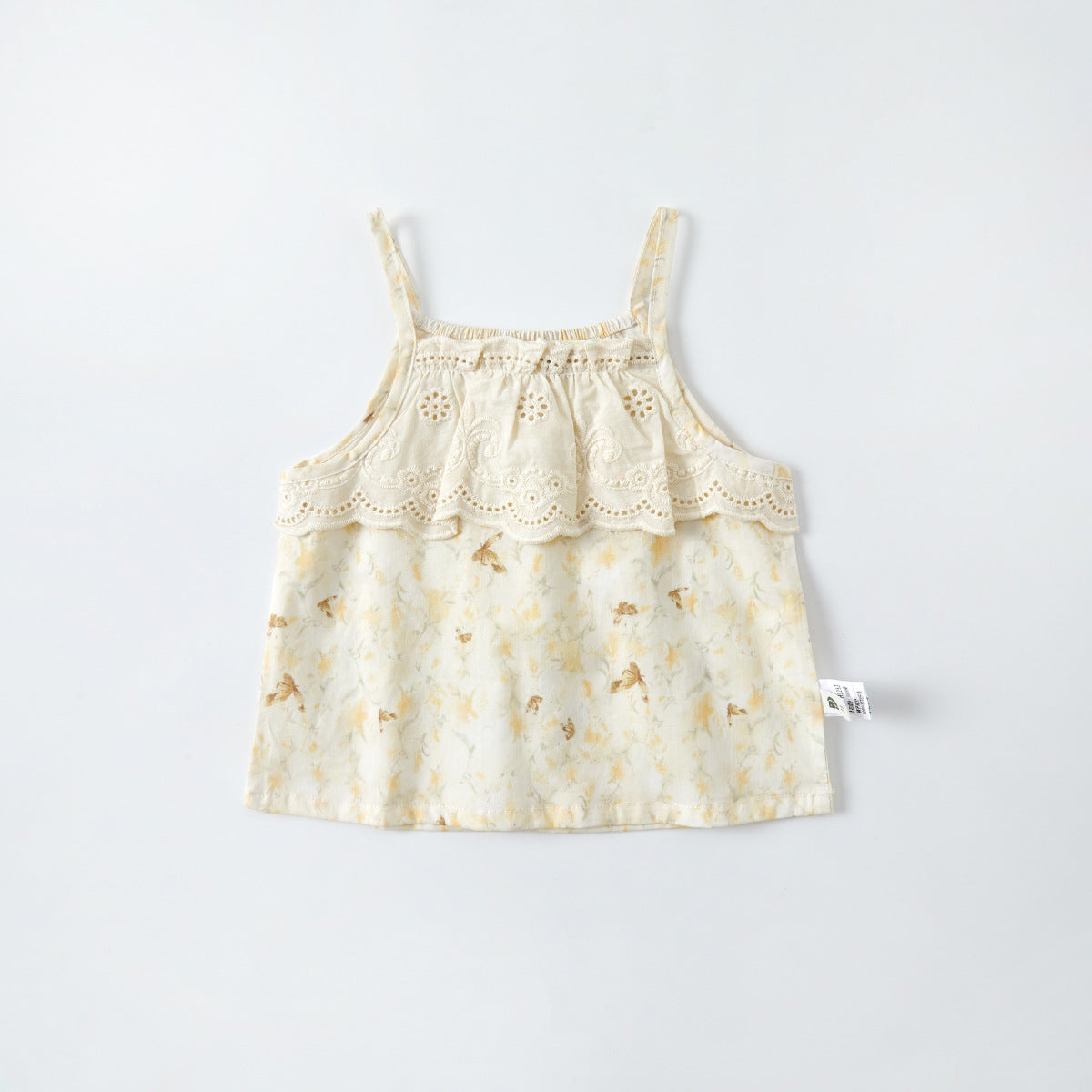 Girls' Floral Strap Set Baby Thin Vest Shorts Two-Piece Set