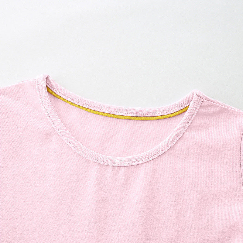 Cartoon printed short sleeved girls' dress