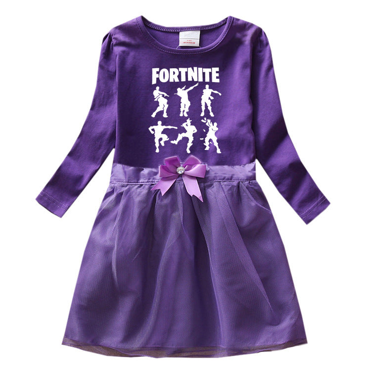 Children's cartoon cotton dress