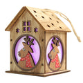 Festival Led Light Wood House Santa Claus Christmas Tree Decorations