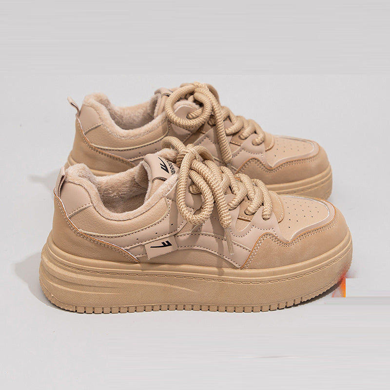 Splicing color blocking simple thick soled shoes for warmth