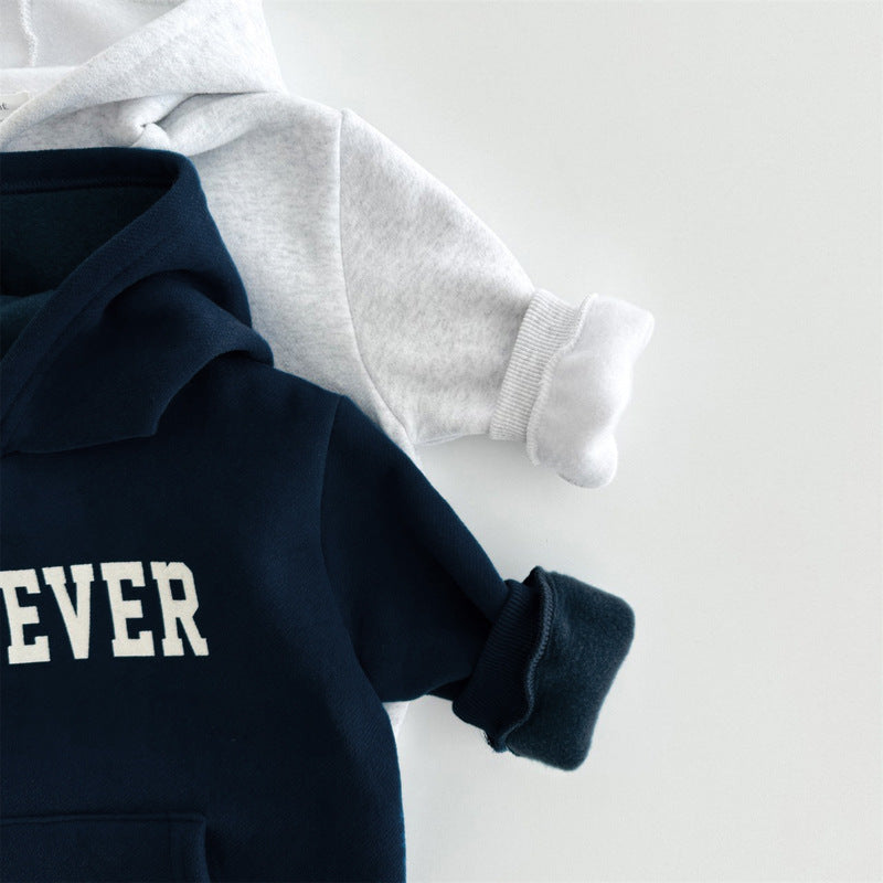 Children's fleece set hooded fleece two-piece set