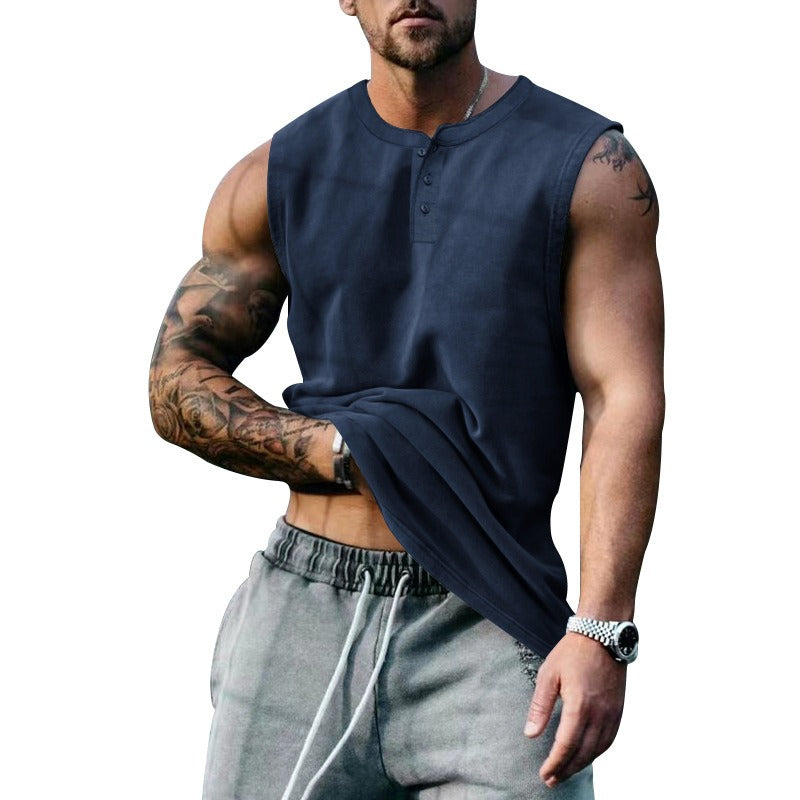 Button-Up Sleeveless Basketball Tank