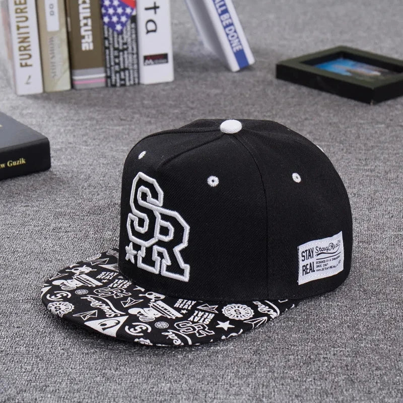 SR Embroidered Flat Brim Cap