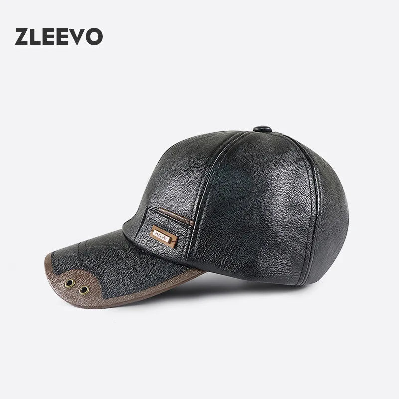 PU Leather Stitched Baseball Cap