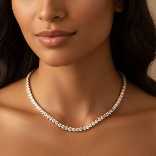 18K Gold Plated Tennis Necklace