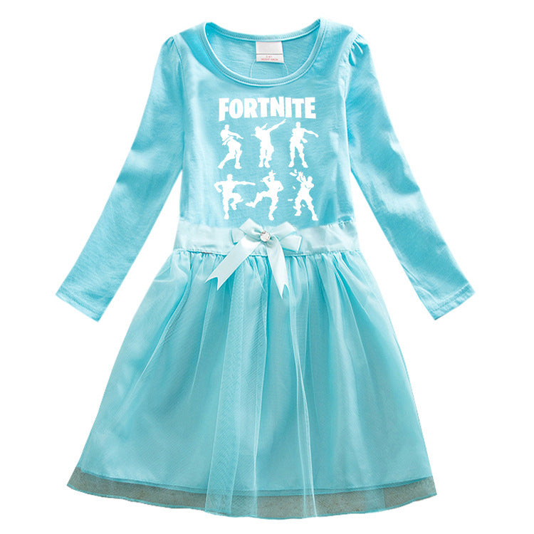 Children's cartoon cotton dress