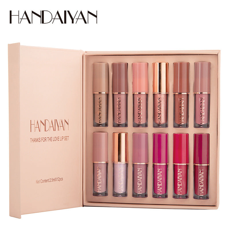 HANDAIYAN 12-Color Liquid Lipstick Set