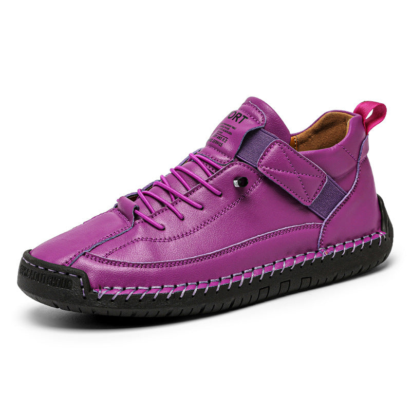 Casual Women's Shoes with Hand-Stitched Details, Oversized Comfortable Design