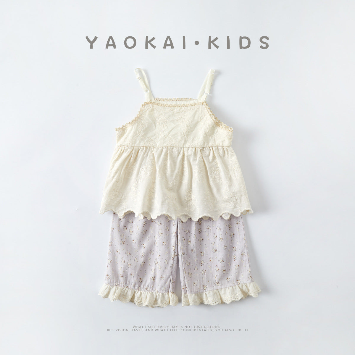 Floral Print Two-Piece Set for Girls, Patterned Pants