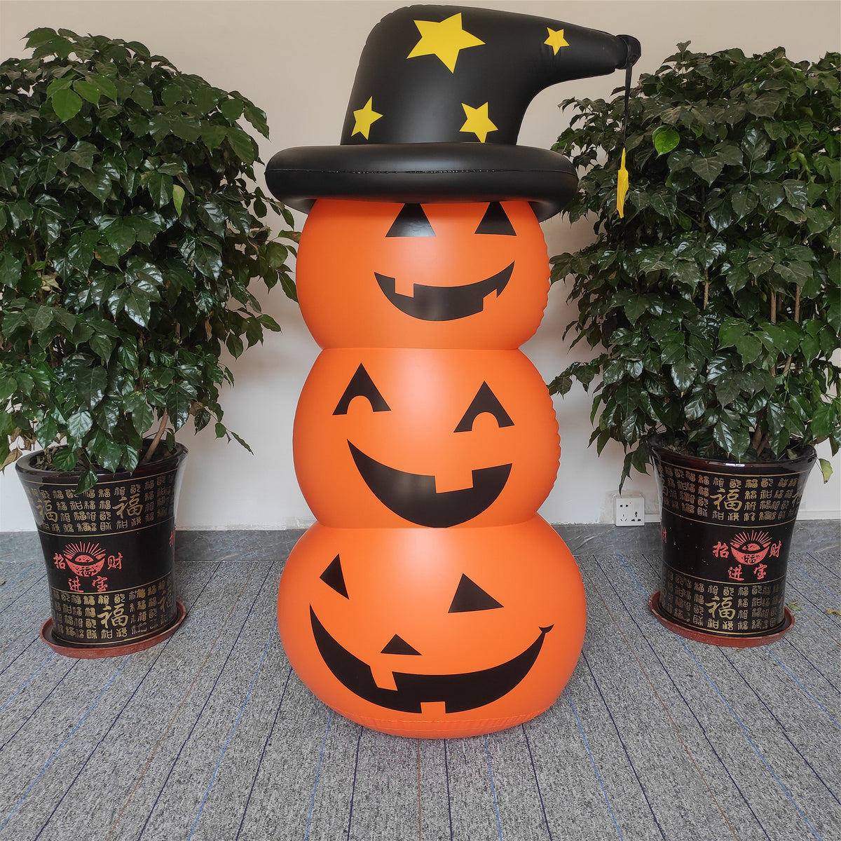 Halloween Pumpkin Head Tumbler Inflatable Standing Ghost Garden Ornaments Holiday Party Decoration Props