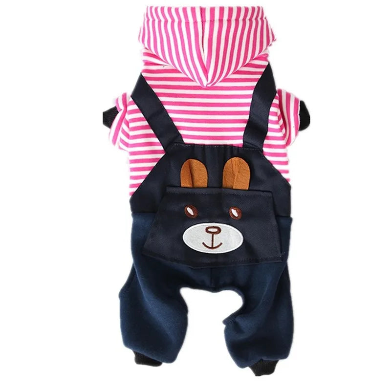 Striped Fleece Dog Hoodie