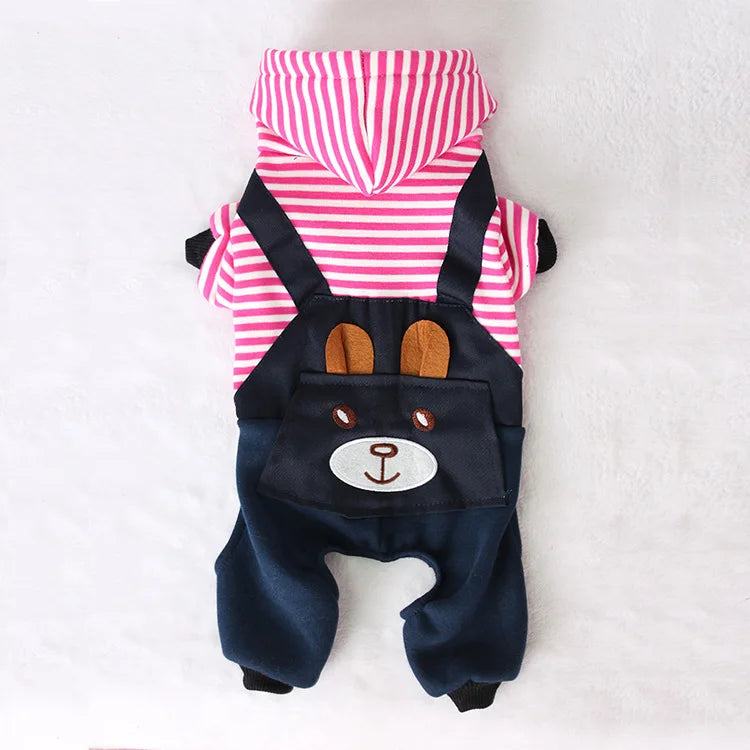 Striped Fleece Dog Hoodie