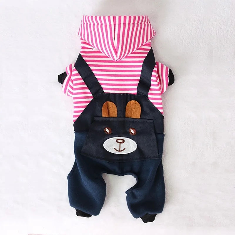 Striped Fleece Dog Hoodie