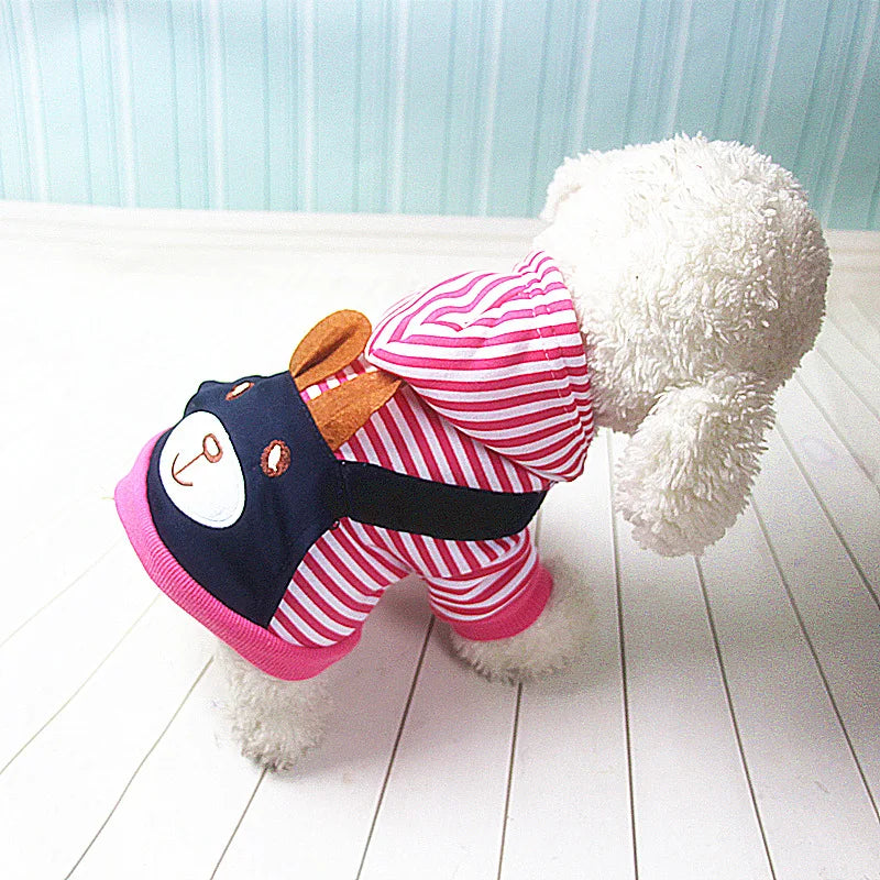 Striped Fleece Dog Hoodie