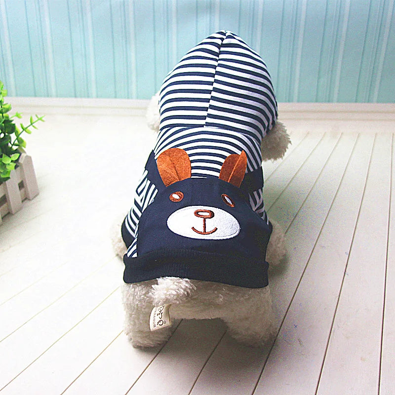 Striped Fleece Dog Hoodie