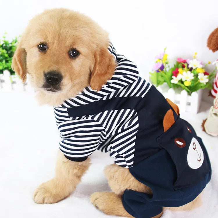 Striped Fleece Dog Hoodie