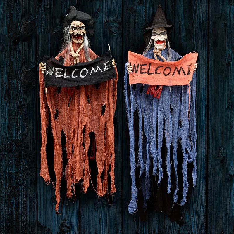 Halloween Hanging Ghost Haunted House Hanging Grim Reaper Cloaks Haunted Horror Props Home Door Bar Club Halloween Decorations