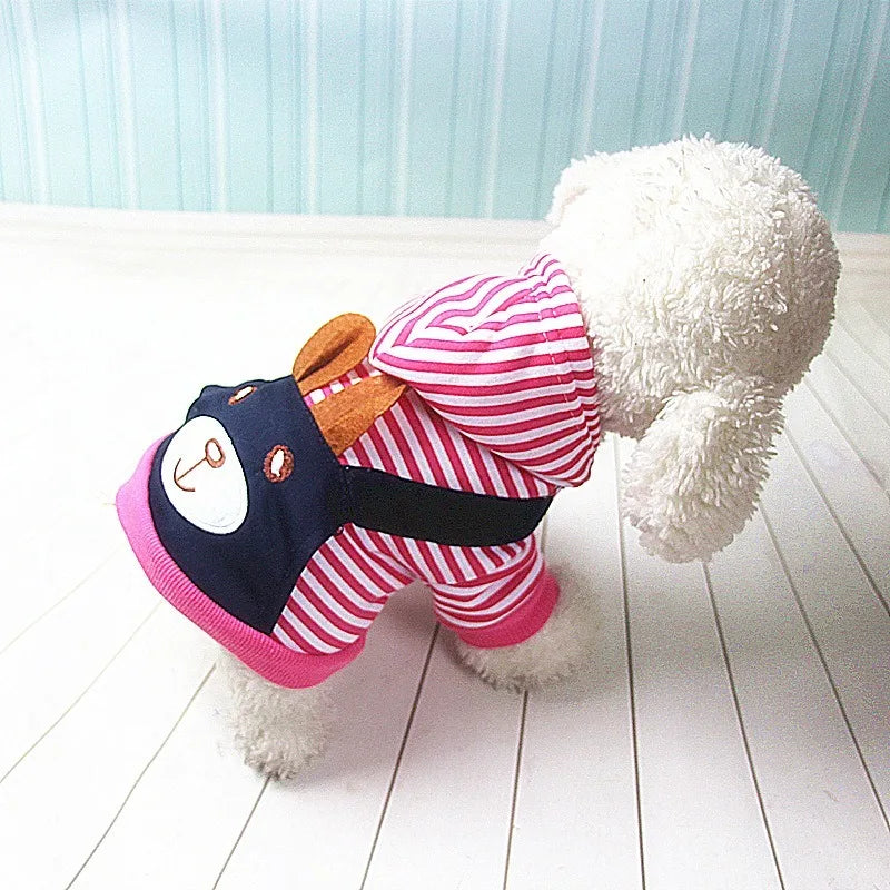 Striped Fleece Dog Hoodie