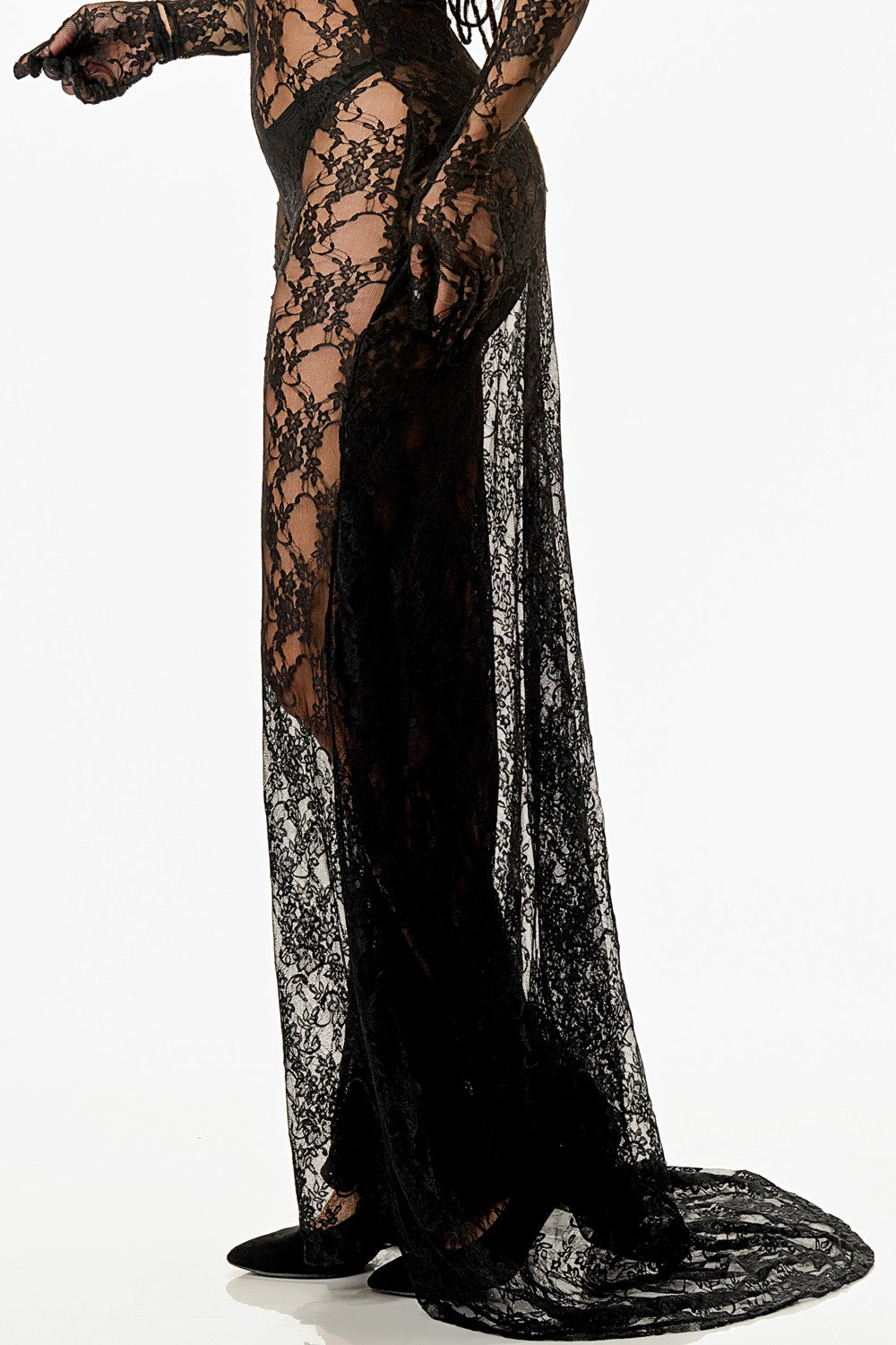 Sexy Lace Part Jumpsuit Maxi Dress